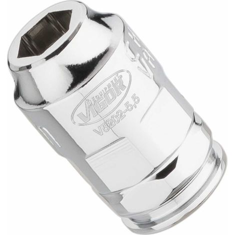 VIGOR Steckschlüssel-Einsatz superflach V5202-5.5 Vierkant hohl 6,3 mm (1/4 Zoll) Außen-Sechskant Profil 5.5 (1/5)