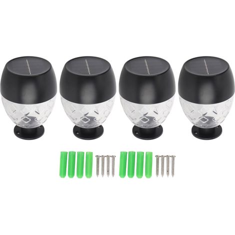 4pcs Éclairage Solaire Extérieur Résistant à l'Eau Capteur de Lumière Automatique pour Jardin Clôture Cour-KZQ (1/5)