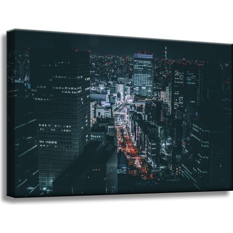 Leinwanddruck „Tokioter Architektur bei Nacht“, 60 x 40 cm
