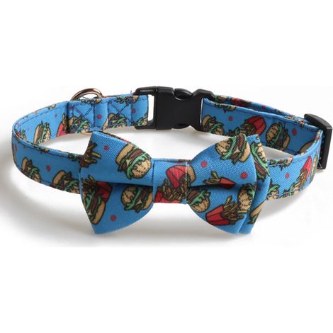 Colliers pour chiens et chats, colliers nœud papillon pour chiens, chats et chiots, frites et hamburgers - 2 (1/4)