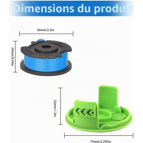 Greenworks G24Lt Bobine De Fil De 4,9 M De Long 1,65 Mm De Diamètre Pour Débroussailleuse Greenworks 24 V G24Lt G24Ltk2 G24Lt[G195] (1/5)