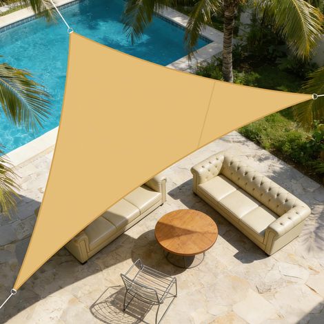 Voile d'ombrage Triangulaire 2.5x2.5x3.5m,95% UV Protection pour Patio (1/5)