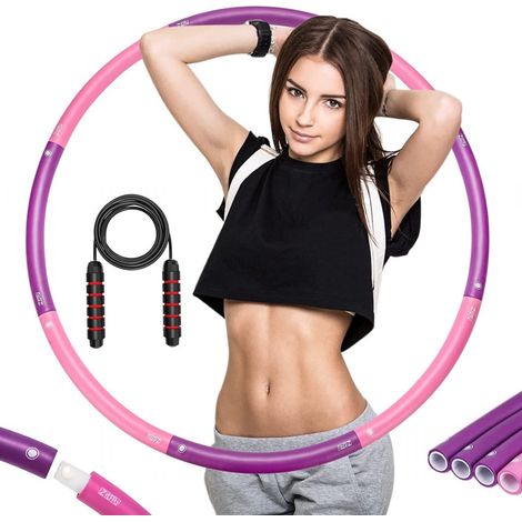 Hula HOP in schiuma, sportivo, dimagrante, fitness, rosa-viola, 100 cm, 1 kg