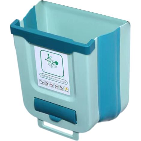 Poubelle de cuisine suspendue, poubelle pliable pour la cuisine, petite poubelle en plastique pliable de 2,4 gallons (environ 9 litres) à suspendre dans un placard, une voiture, une chambre ou une sal (1/5)