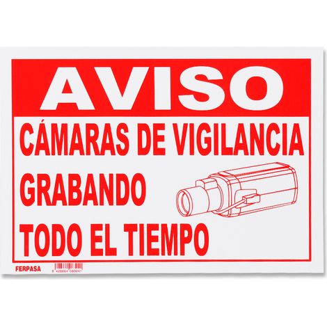 CARTEL 29,7X21 CM CAMARAS DE VIGILANCIA 8324
