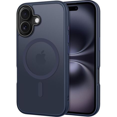 iPhone 16 Hülle MagSafe, stoßfest, Kameraschutz, matt, dunkelblau (1/5)