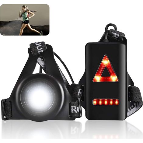 MINKUROW Running Night Light, impermeable para deportes al aire libre, carga USB, Jogging Chest Light, 3 modos de luz con banda de fijación desmontable (1/5)