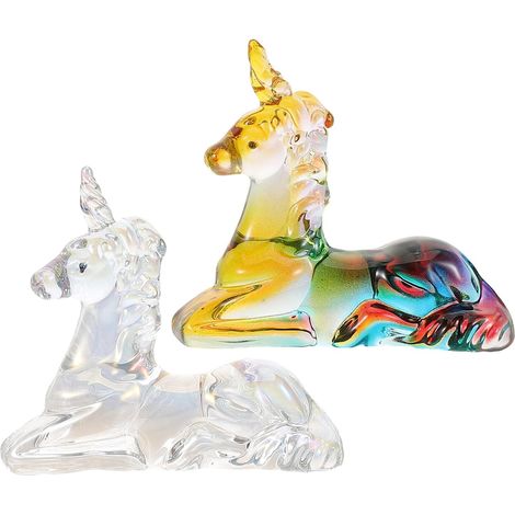 Kristallfigur Einhorn Miniatur tierstatue aus Kristallglas