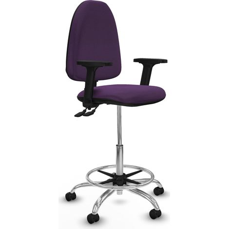 Piqueras y Crespo Silla de Oficina Morado con Reposabrazos