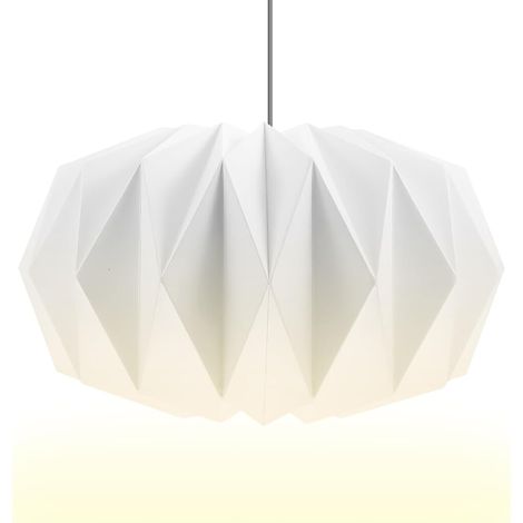 Abat jour en papier design : abat jour nordique pliable en papier créatif, abat jour décoratif, lanterne en papier, moderne, pour suspension Ø 43 cm (1/5)