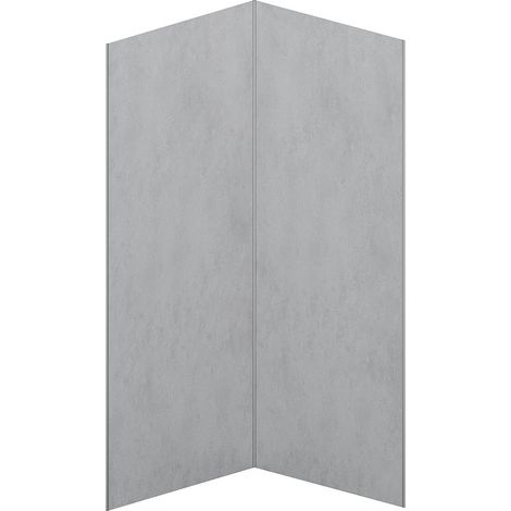 Lot de 2 panneaux muraux de douche effet béton ciré en aluminium avec profilés - 2 x L90 x H210 cm - ARFINO (1/2)