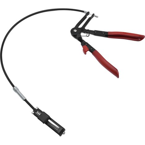 Pince flexible serre-tuyau acier manganèse 65 rouge noir 61,9 cm pour durite carburant huile eau 1 pièce (1/5)