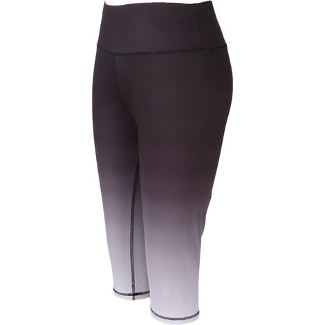 Pantalon de yoga taille haute pour femme, dégradé noir, effet push-up, jambes affinées, taille M (1/5)
