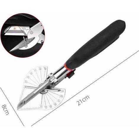 Cisaille à Onglet à Angle 45 ° -135 °, Ciseaux à Goulotte Multifonction, Outil de Coupe Quart de Rond pour Couper des Tuyaux en Pvc Ppr Pe, Branche, Fil. Y Compris 10 Lames de Rechange