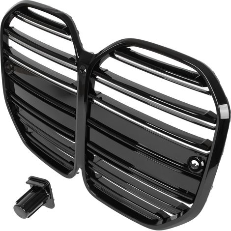 Griglia tra i fari (a doppio rene) BMW 4 G22 G23 2020 - NERO LUCIDO + COPERTURA (1/5)