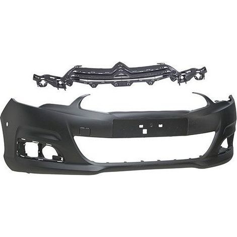 Pare-choc avant à peindre avec 2 trous radars Citroen C4 2 2010-2018 PREMIUM