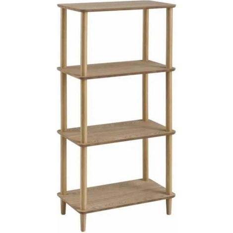 Bibliothèque meuble étagère coloris naturel - Longueur 60 x Profondeur 30 x Hauteur 116 cm (1/4)