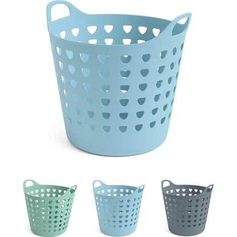 Cesto Ropa Sucia 60L y 26L con Agujeros Triangulares Cesta Colada Moderna Gris, Azul o Verde