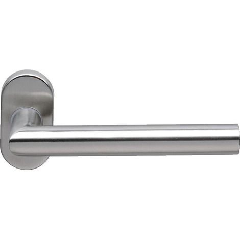 Béquille double droite en inox 304 sur rosace ovale série EST 21 - NORMBAU
