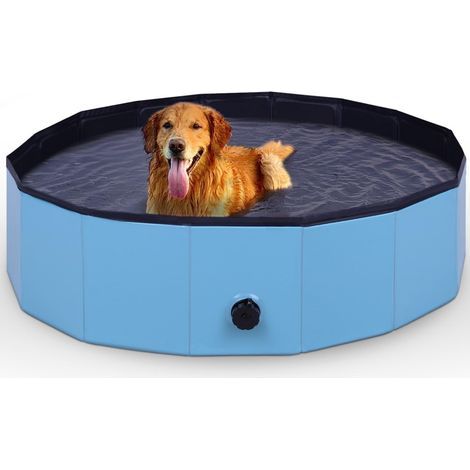 Hundepool, 120 cm, rutschfester Boden, Ablassventil, faltbares PVC, Garten (1/5)