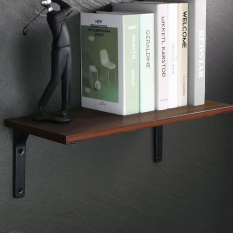 Support Etagère Murale Fixation Flottante Support, Tablette Flottante Support Flottant en Bois Dissimulé à Fixation, Equerre Cha (1/5)