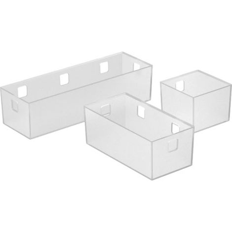 Bacs de rangement banio - Décor : Blanc translucide - Matériau : Plastique - Nombre de bacs : 3 - HETTICH (1/3)