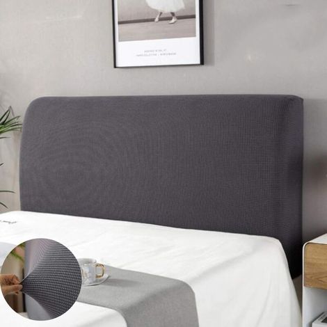 Headboard Cover, Headboard Protector Cover Washable Dustproof Headboard Cover Full Pack 360° Gray 150cm Suitable for 140-170cm Headboard