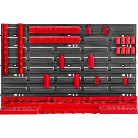 KADAX Werkstattwandregal, Wandplatten, 58 x 39 cm, Rot, 21 tlg.