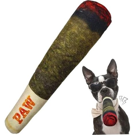 Jouets pour chiens, mat de chien moelleux des jouets de chien cigare avec sifflet, interactif en peluche de chiens pour les jouets pour les dents agressives du nettoyage et de l'entraînement, des jou (1/4)