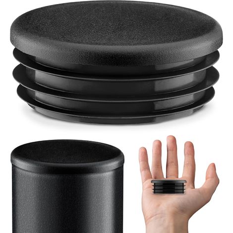 Bouchon pour Tube Rond 60 mm 5 pièces Noir Capuchon 6 cm