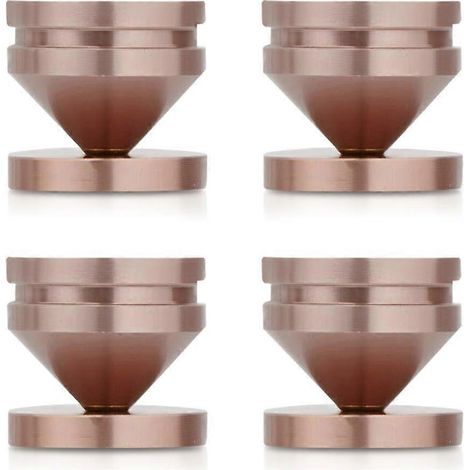Lot de 4 pièces haut-parleur support pieds pied tampon Aluminium Alloy métal Shock-Absorbing Cone sol pied ongle CD (1/5)