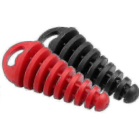 Nettoyant pour bouchon de pot d'échappement de moto, protecteur de bouchon, silencieux de décompression mobile pour bouchon d'échappement de moto tout-terrain, lot de 2, rouge + noir étoilé (1/5)
