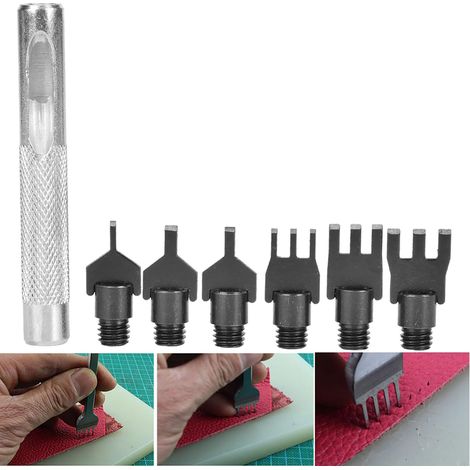 Poinçon plat en acier carbone pour cuir, outil de perçage et gravure DIY pour ceintures et accessoires. (1/5)