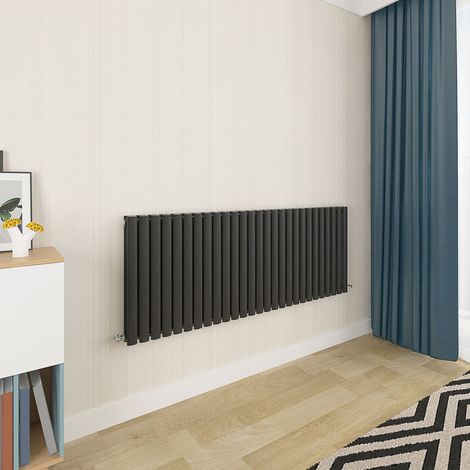 Acezanble Black Oval Column Radiator 600 x 1593mm Double Panel