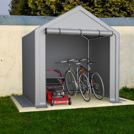 Garage per biciclette 190 x 170 x 200 cm in acciaio zincato, grigio scuro DESVIAE