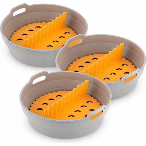 Panier pliable silicone pour friteuse à air - INNOVAGOODS - Fliynner - 3 pcs - poignées amovibles - antiadhésif (1/5)