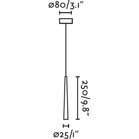 Faro Sabi - Colgante LED Slim Negro 3W 2700K (1/3)