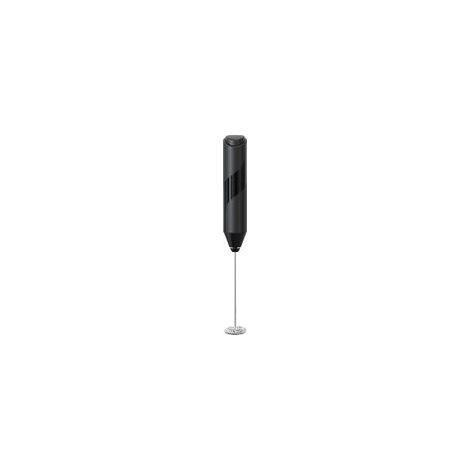 Mousseur à lait électrique en acier inoxydable, portable et noir, pour cappuccino, crèmes et sauces (1/4)