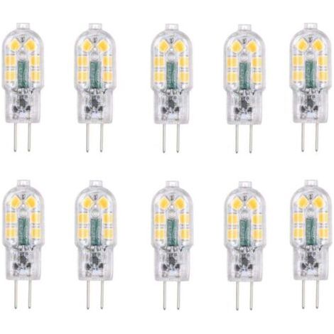 Ampoule LED G4 2W, 20W Ampoules Halogènes équivalentes, Blanc froid 6000k,200Lm,12x SMD,12V AC/DC-Pack de 10 - (1/5)