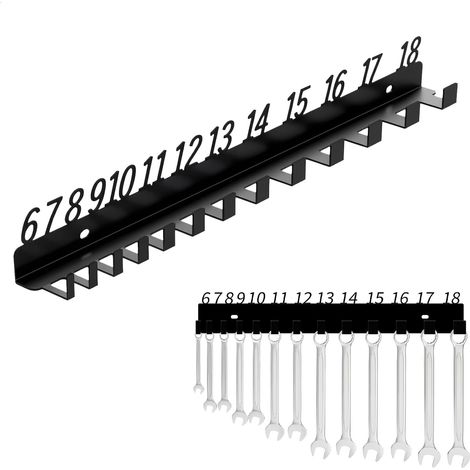 Porte Outils Mural, Rangement Outils Mural, Support Tournevis avec Code Numérique, Panneau Murale Outil Convient à Différentes Tailles de Clés, Etagere Murale Garage, Facile à Classer, Métal, Noir (1/5)