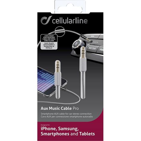 Cellularline 36386 1m 3.5mm 3.5mm Gris cable de audio