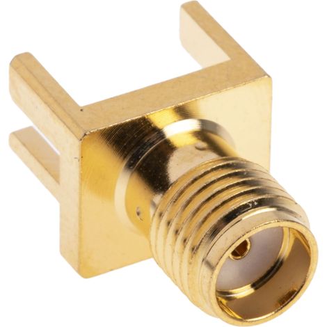 Connecteur coaxial RS PRO Femelle Droit, raccordement A souder 50O Montage bord de carte ( Prix pour 1 ) (1/4)