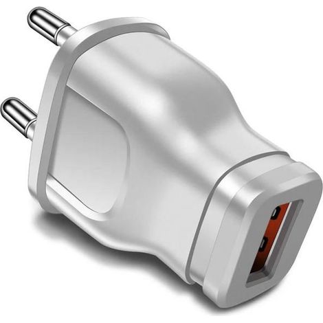 Adaptateur secteur USB blanc 5V/1A, chargeur de voyage universel pour iPhone, Xiaomi, Huawei, Realme, prise murale USB standard euro (1/5)