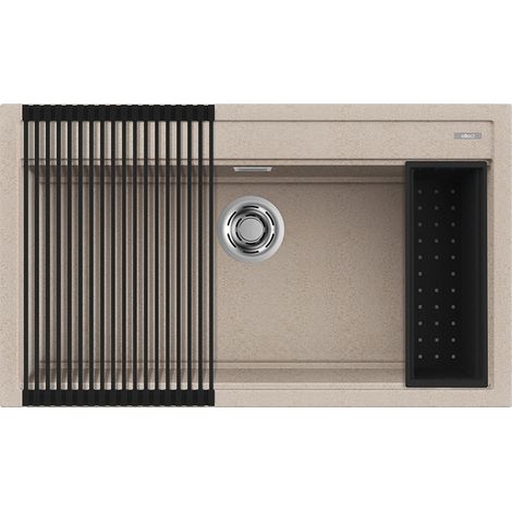 Lavello Elleci Incasso 1 vasca 86x51 Best 360 Bundle Granitek Avena LGB36051K2 (1/3)