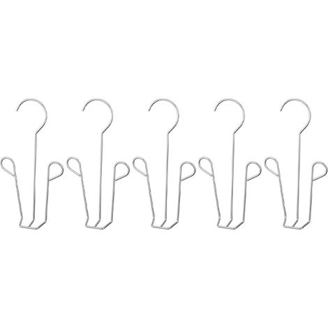 Set mit 5 Edelstahl-Kleiderbügeln, multifunktionales Schuhregal mit Doppelhaken, zum Entfeuchten hängender Lederschuhe (1/5)