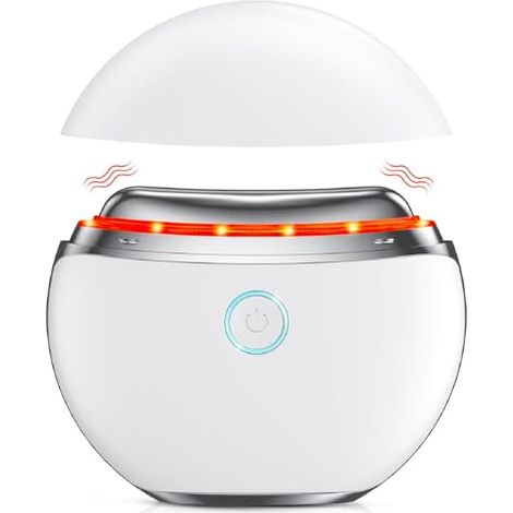 EMS Gua Sha, dispositivo per massaggio facciale, Gua Sha con 4 modalità, calore e vibrazione, Gua Sha elettrico con luce LED rossa, blu e viola, dispositivo EMS anti-invecchiamento per il viso