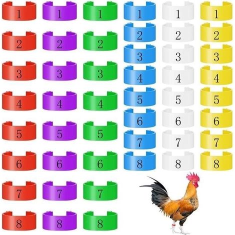 48 Of Ring of Foot of Chicken Bague Poule for Chicken, Duck, Goose,16mm and 20mm(Diameter indoor) (1/4)