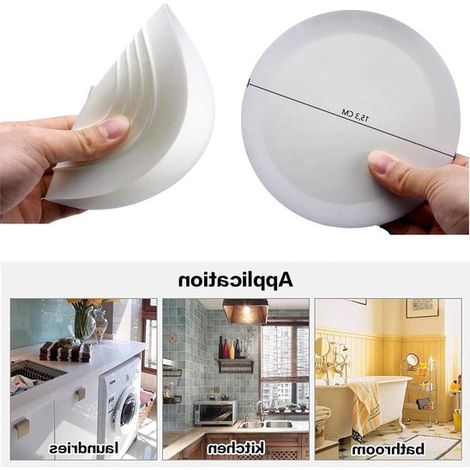 Bouchon de baignoire en silicone blanc – 15 cm – Ventouse plate – Pour cuisine, salle de bain et buanderie (1/5)