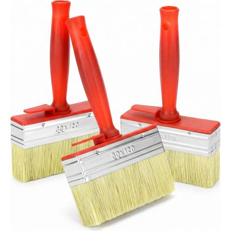 3 Pièces pinceaux de Peinture, Pinceau de clôture, 30 x 120 mm, idéal pour la Peinture et l'entretien en extérieur. (1/5)