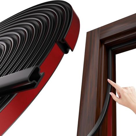 Guarnizioni in PVC per porte e finestre - Guarnizioni in gomma tipo D - Guarnizioni autoadesive fonoassorbenti - Adatte per telai di porte da 3 a 6 mm (1/5)